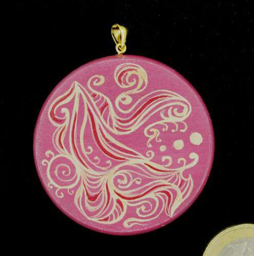 Produktbild Anhänger bemalt "Zartheit" - Unikat Nr. 509