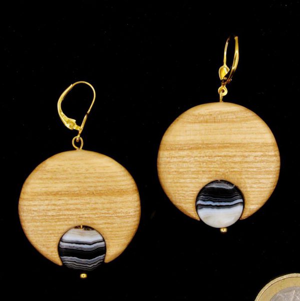 Produktbild Ohrringe Esche mit Sardonyx - Unikat Nr. 135