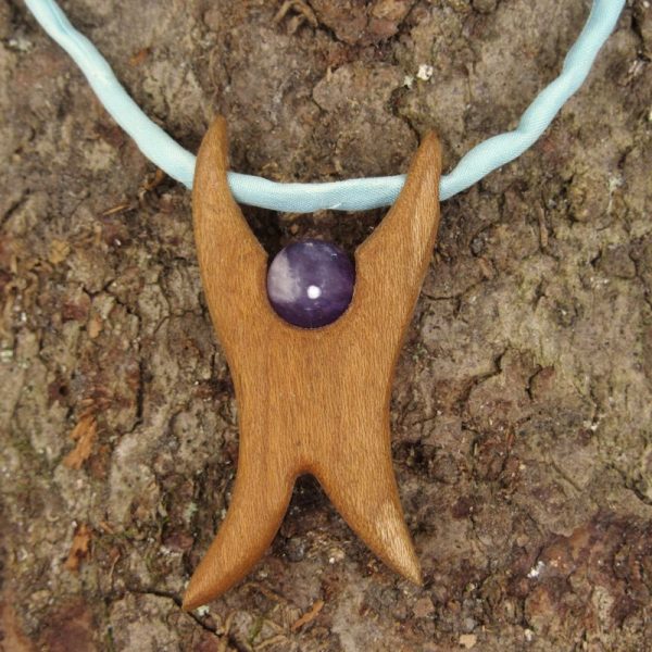 Galeriebild Engelchen Kirschbaum mit Amethyst mit Seidenband